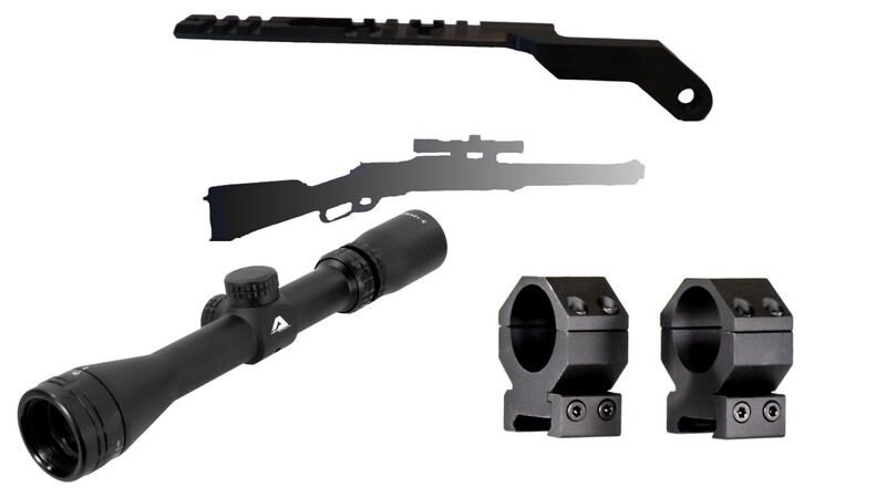 Rossi 92 No Drill Rail Bundle with AIM Sports ​3-12X32 Scout Scope and FREE RIngs