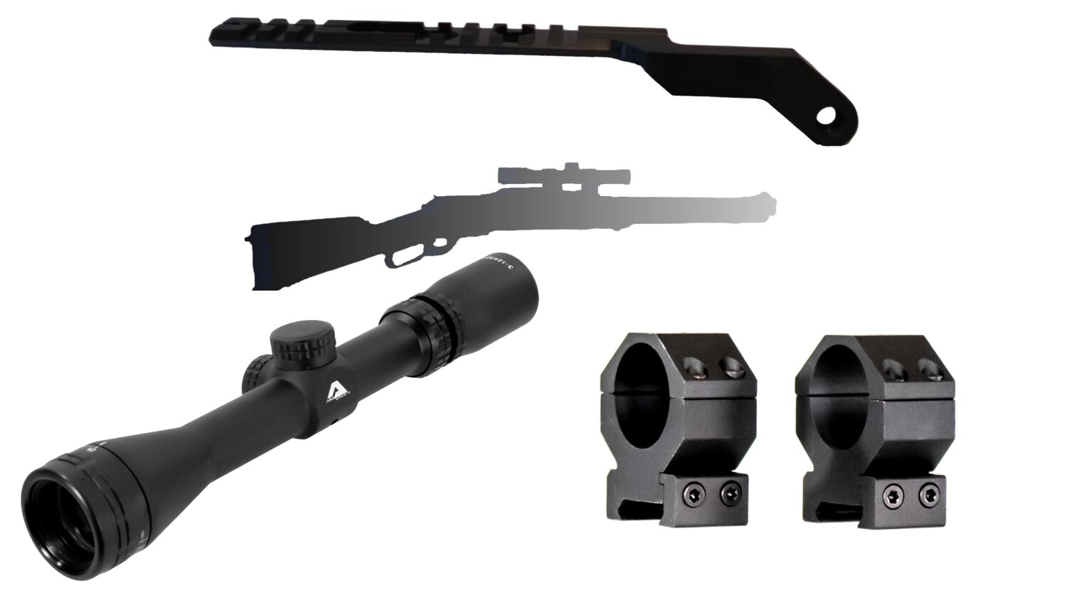 Winchester 94 No Drill Rail Bundle with AIM  Sports ​3-12X32 Scout Scope and FREE Rings