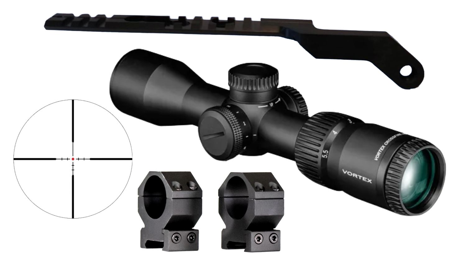 VORTEX Crossfire® HD 1.5-5.5x32 Scout Scope Bundle w/ ROSSI 92 Rail/Rings