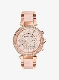 Michael Kors Women&#39;s MK6357 Ritz Chronograph Crystal Rose-Tone Stainless Steel Watch - Rose-Tone