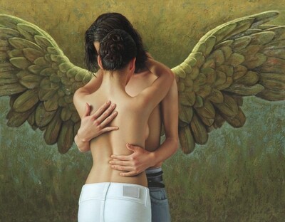 "el caballero alado" 115 x 148 cm con Bastidor