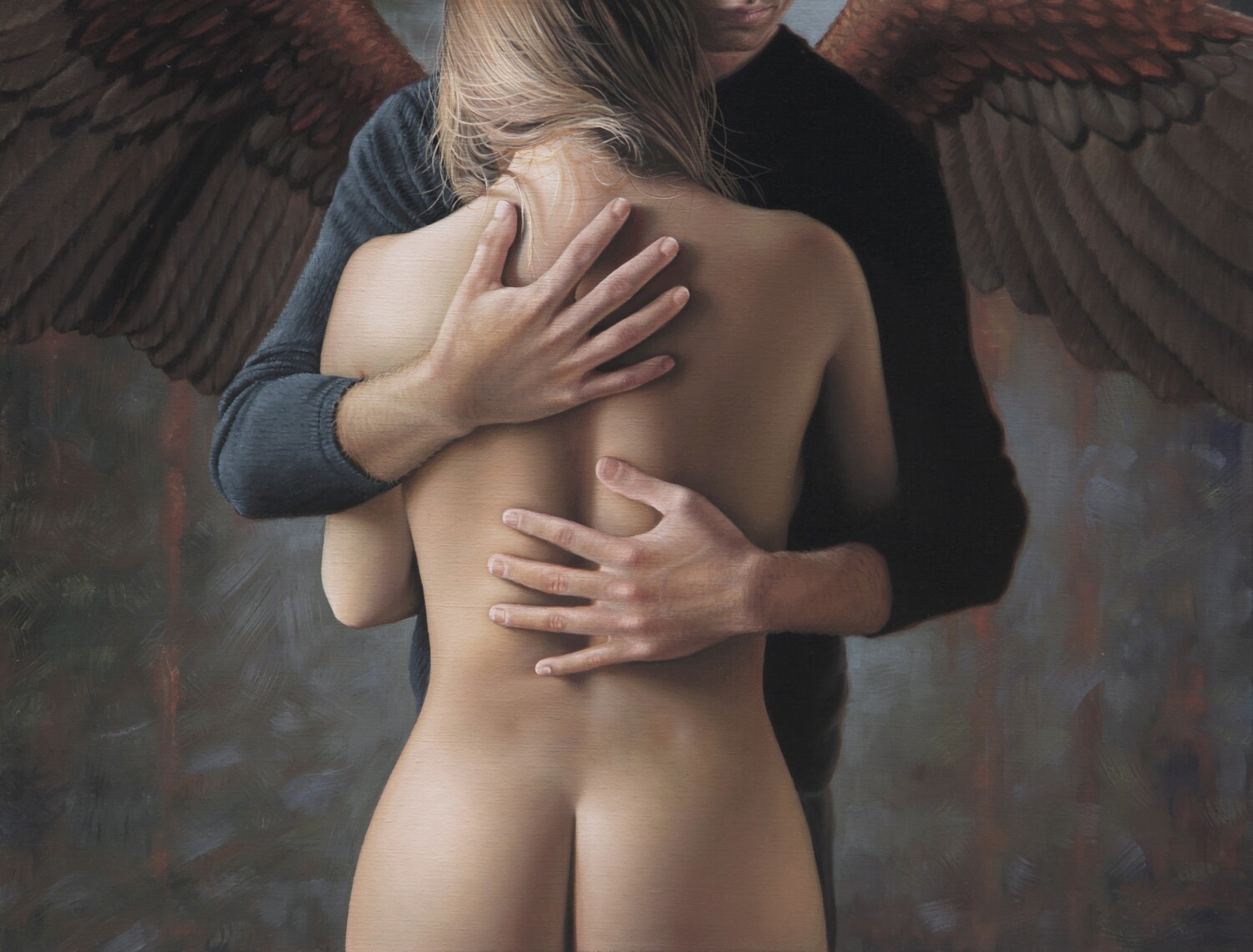 &quot;el caballero alado II&quot; 112 x 148 cm con Bastidor