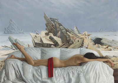 &quot;el mar de hielo&quot; 105 x 148 cm con Bastidor