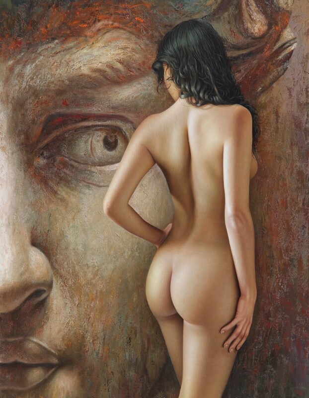 &quot;la mirada del coloso&quot; 77 x 100 cm con Bastidor