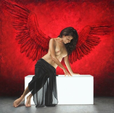 "la tentacion" 140 x 140 cm con Bastidor