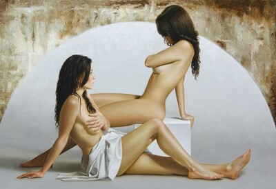 "media luna" 123 x 180 cm con Bastidor