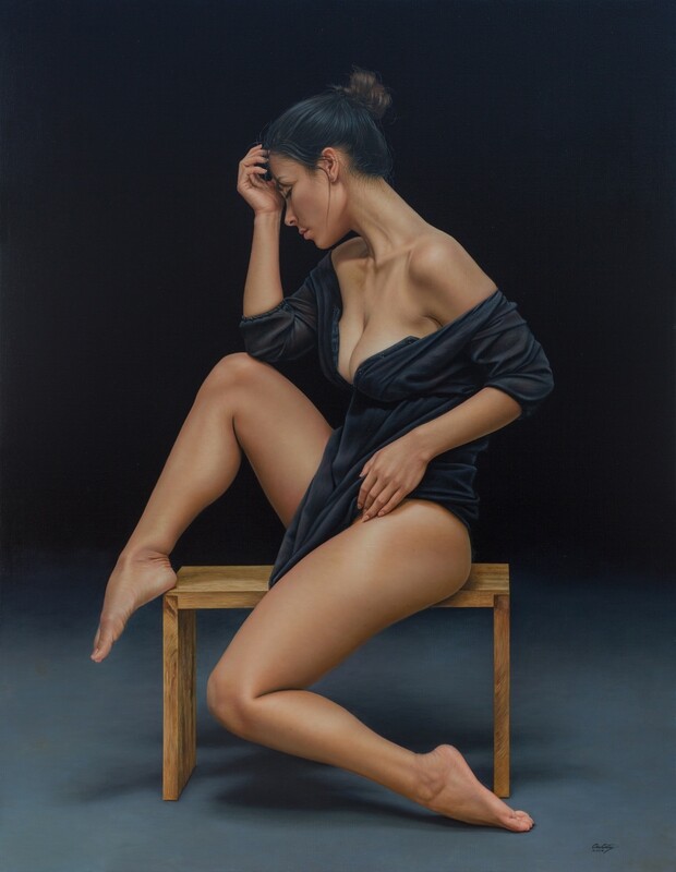 &quot;El perfil&quot; 115 x 148 cm con Bastidor