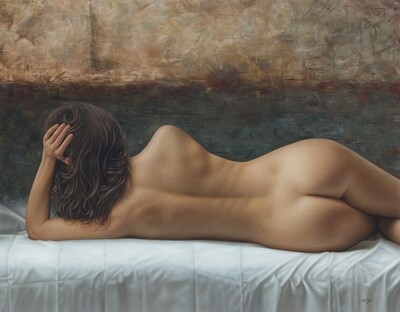 &quot;La linea de tu espalda&quot; 77 x 100 cm en Bastidor