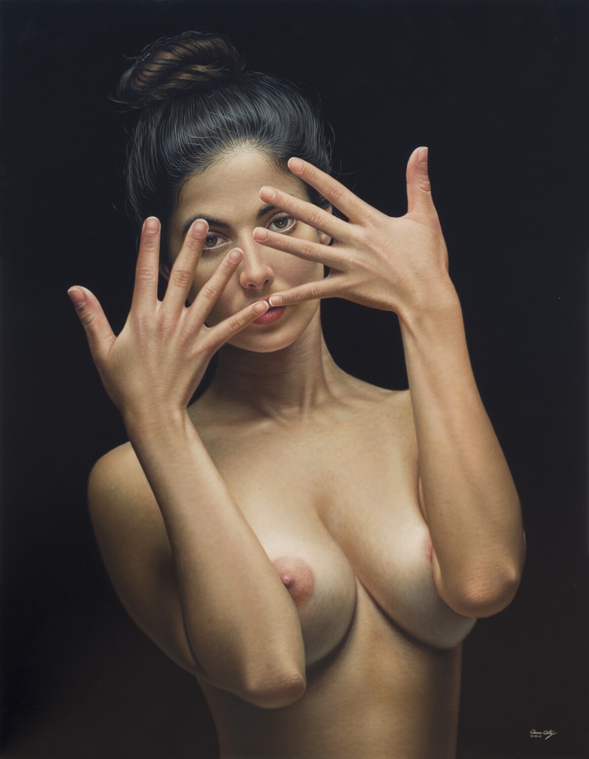 &quot;the dark room I&quot; 77 x 100 cm en Bastidor