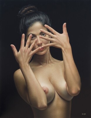 &quot;the dark room I&quot; 77 x 100 cm en Bastidor
