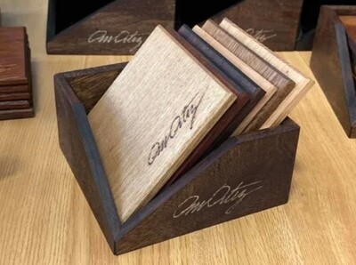 Juego De Portavasos De Distintas Maderas finas Con Estuche incluido