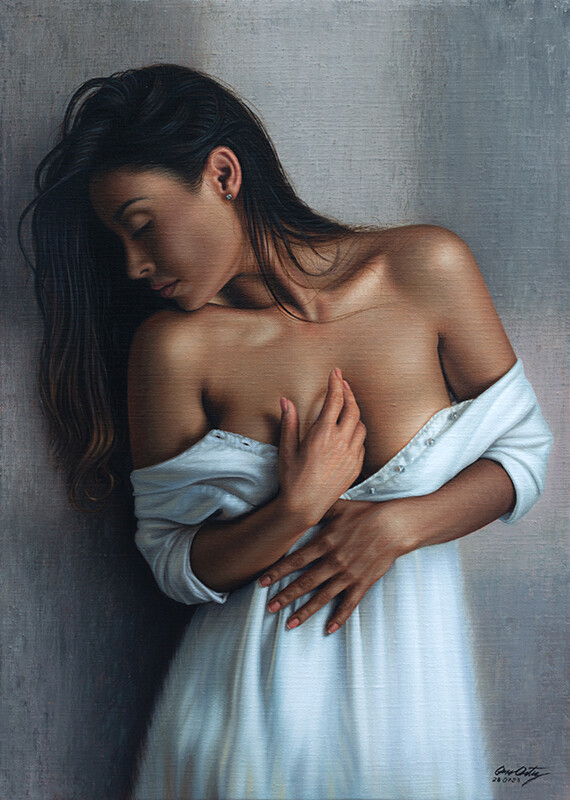 &quot;Vestido Blanco&quot; 70 x 50 cm  Oleo sobre lino $3500 USD