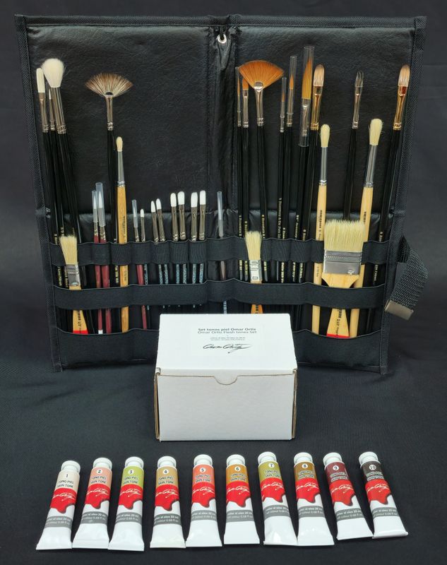 Flesh Tones Set 20 ml + PRO Brushes Set by Omar Ortiz