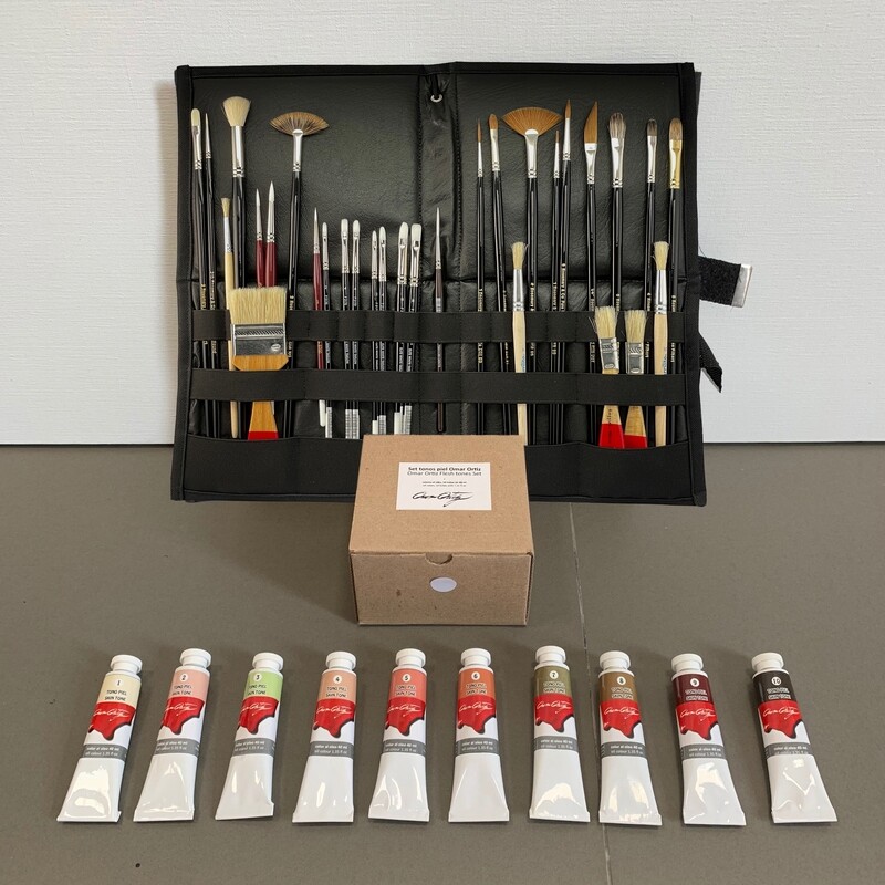 Flesh Tones Set 40 ml + PRO Brushes Set by Omar Ortiz