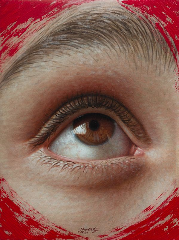"Mirando dentro del rojo" 40 x 30 cm  Oleo sobre tela $1800 USD