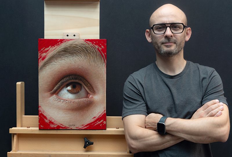 "Mirando dentro del rojo" 40 x 30 cm  Oleo sobre tela $1800 USD