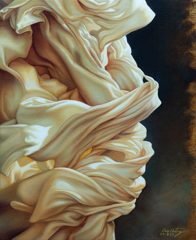 "Drapeado en movimiento" 46 x 38 cm  Oleo sobre lino $1900 USD