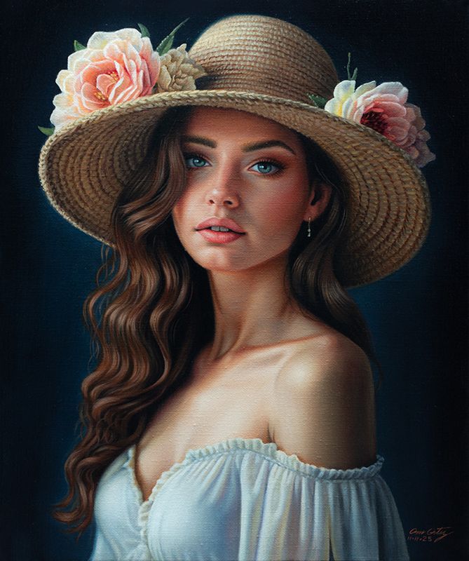 "Flores de Coyoacán" 46.5 x 37.5 cm  Oleo sobre lino $2600 USD