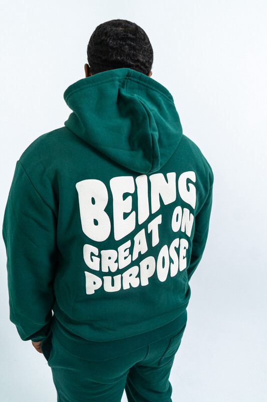 “Being Great On Purpose” Unisex Sweatsuit (Hunter Green/White)