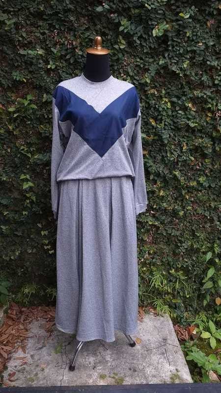 Gamis Katun Strip Biru