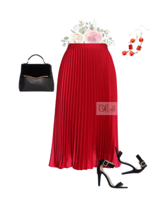 Chân váy xếp ly lụa satin mẫu midi Chân váy xếp ly lụa satin mẫu midi