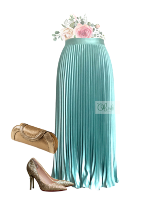 Chân váy xếp ly lụa satin mẫu midi Chân váy xếp ly lụa satin mẫu midi
