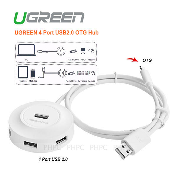 UGREEN 4 Port USB2.0 OTG Hub (20271)