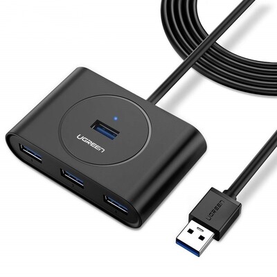 UGreen USB 3.0 4 Ports Hub Black 50CM 20290