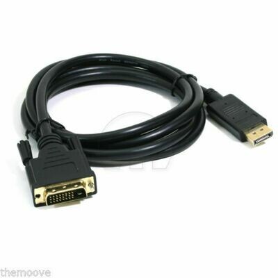 6ft 1.8M Display Port DP To DVI-D 24+1Pin Male Gold Connection Cable AU