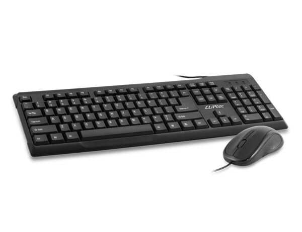 CLiPtec OFIZ-COMBO?USB KEYBOARD AND MOUSE COMBO SET (SPILL RESISTANT DESIGN)- Black