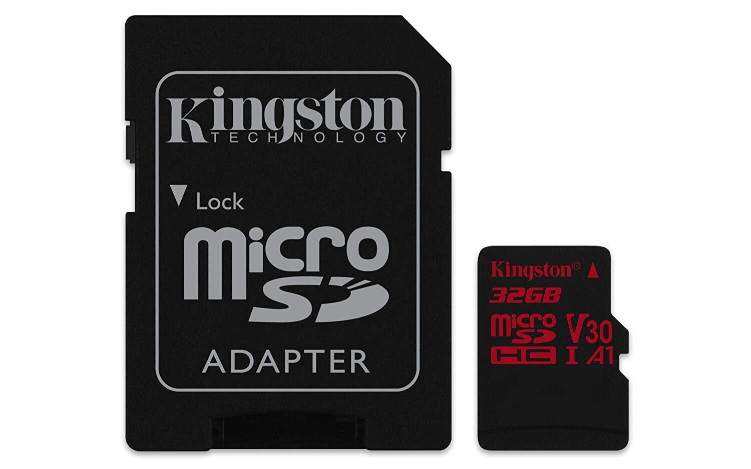 KINGSTON Canvas React: MicroSD 32GB , 100MB/s read and 70MB/s write with SD adapter  SDCR/32GB