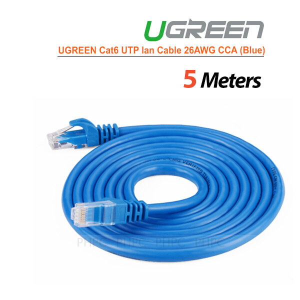 UGREEN Cat6 UTP lan cable blue color 26AWG CCA 5M  (11204)