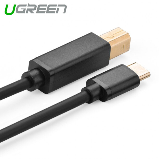 UGREEN USB Type C Male to USB 2.0 B Male Cable - Black 2M (30181)