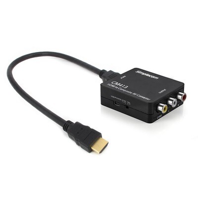 Simplecom CM413 HDMI to Composite AV CVBS 3RCA Video Converter 1080p Downscaling