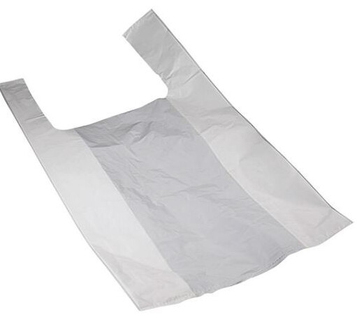 Shopper Tragetaschen gebl. weiß / 25+12x45cm​/ 2000 Stk / Klein