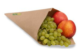 Spitztüte / Papier - braun  38cm  1.000 Stück 1500g extrem stark Obstspitz