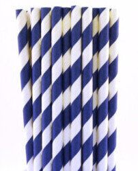 Bio Trinkhalme aus Papier 24cm / Blau-Weiß 100 Stk Bio Trinkhalme aus Papier 24cm / Blau-Weiß 100 Stk
