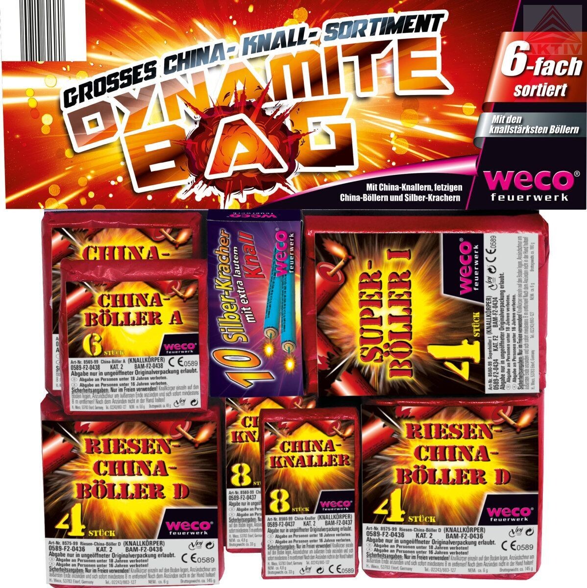 Dynamite Bag, 6-fach sortiertes Knall-Sortiment