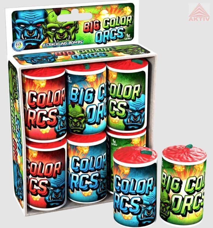 Big Color Orcs, 6er Crackling Fontäne XXL Big Color Orcs, 6er Crackling Fontäne XXL