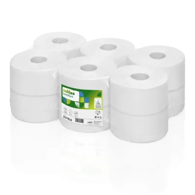 Toilettenpapier Mini Jumbo hochweiß 2-lagig, 180 Meter