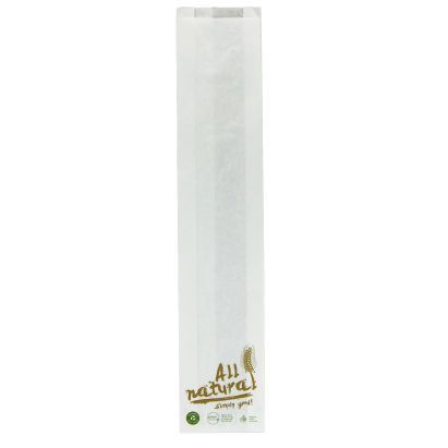 All natural, Baguettebeutel weiß 12 x 5 x 58 cm 1000 stück