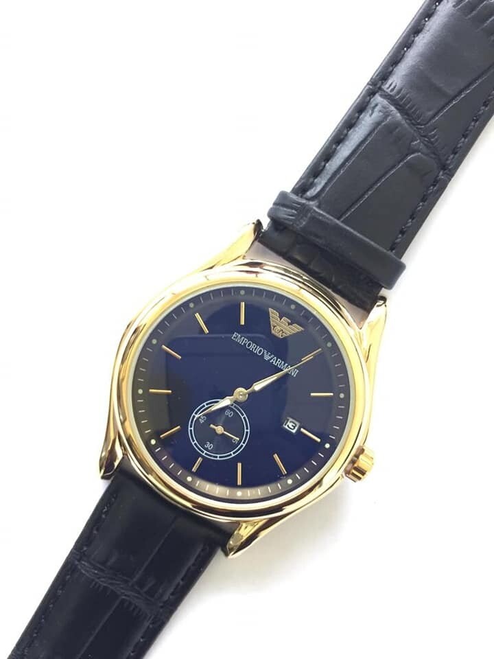 Emporio Armani Black leather watch