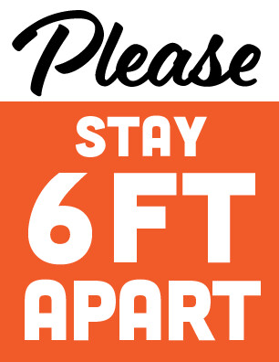 Stay 6ft Apart Sign Stay 6ft Apart Sign