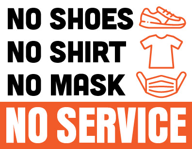 No Shoes Shirt Mask Sign No Shoes Shirt Mask Sign