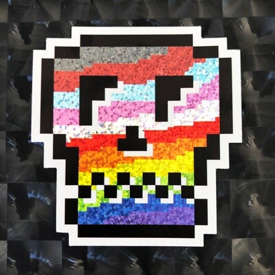 PIXEL PRIDE SKULL - FLAG