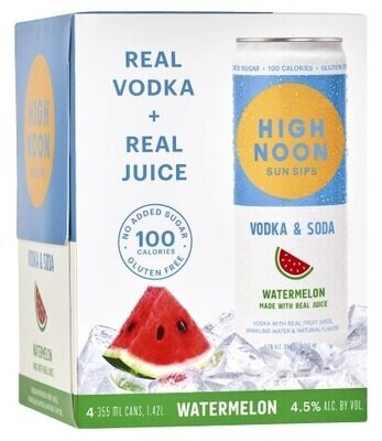 High Noon Watermelon Vodka Soda 4 pack