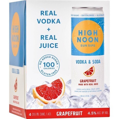 High Noon Grapefruit Vodka Soda 4 pack