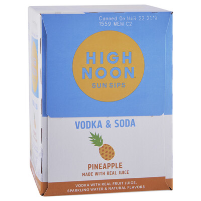 High Noon Pineapple Vodka Soda 4 pack