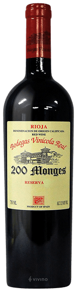 Vinícola Real, 200 Monges Reserva 2010 (750 ml)