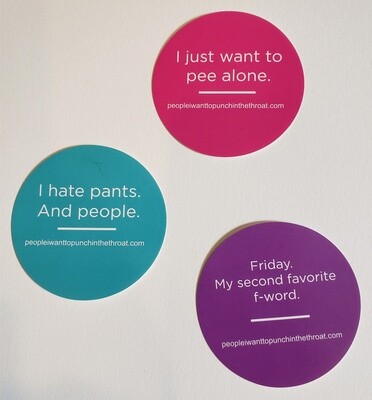 I Hate Pants and People Sticker Set